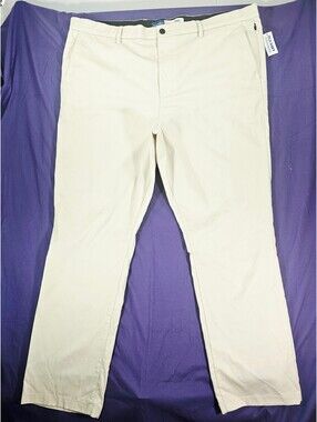Old Navy Ultimate Tech Slim Pants Mens 42x30 Cream Built-In Flex NWT